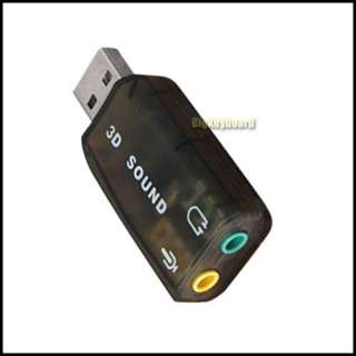 1CH 3D USB 2.0 Audio Sound Card Adapter Headphone/MIC  