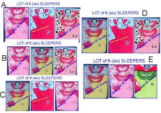   LOT of 6 GERBER Fleece SLEEPERS Infant Girls WINTER PJS ~ NEW  