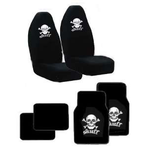  Fit High Back Front Bucket Seat Cover With Embroider Logo   White 