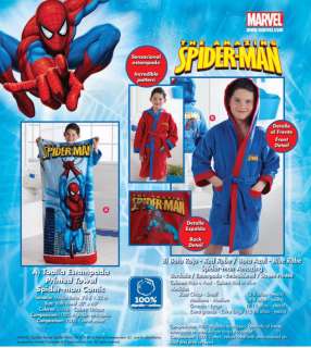   Kids Marvel Spiderman Bath Robe LARGE 9 11 years + Spiderman Towel