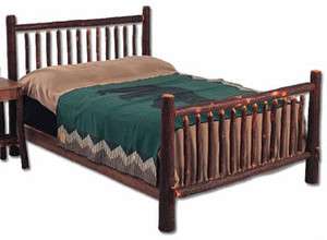 Rustic Hickory Queen Bed, Log Bed, Cabin  
