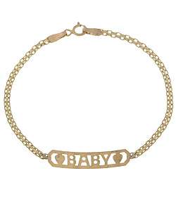 14k Yellow Gold Baby Bracelet with Bismark Chain  