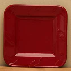   Housewares Sorrento Ruby Red Square Plates (Set of 4)  