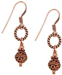 Charming Life Copper Balinese style Bead Earrings  