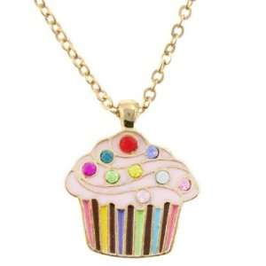 Cupcake Cuties Rhinestone Charm Necklace in Gift Box  