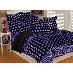 Mod Dots Purple and Black Bed Scarf Set  