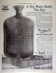 1914 Rexall rubber water bottle United Drug factory AD  