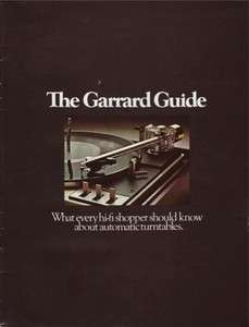 Garrard Turntable Line Brochure 1970s  Zero 100SB, 100C  