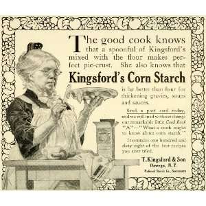  Ad T. Kingsfords Corn Starch Baking Old Lady Pie Crust Kitchen Food 