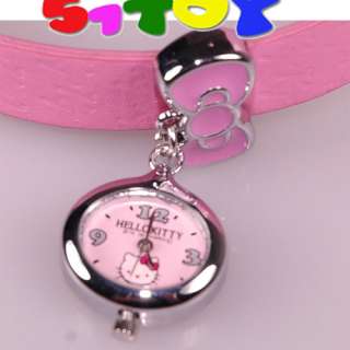 Hello Kitty pink leather diamante bow wrist Watch 2153*  