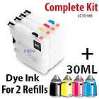 Refillable Ink Cartridge Kit for Brother MFC J630W LC39 LC985 975 DCP 