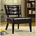Charlotte Brown Faux Leather Armless Occasional Chair  