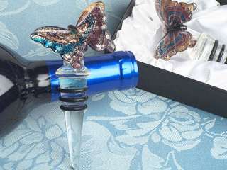 150 Murano Art Deco Collection Butterfly Wine Stopper Wedding Favors