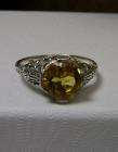   Citrine Sterling Silver 925 Art Nouveau Style Filigree Ring size 6
