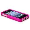 Hot Pink Snap On Rubberized Hard Case+Car Mount+Charger For iPhone 4 