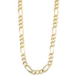   14k over Sterling Silver 24 inch Figaro Chain (6 mm)  