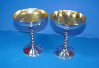 Vintage Silverplate Champagne Hollowware Glasses Spain  
