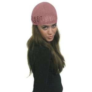  Pink Womens Kufi Crochet Knit Hat