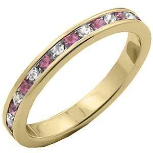  Tqw35610CRB T7 Eternity Band with Genuine Clear and Pink 