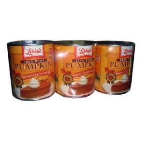Libbys 100% Pure Pumpkin 3 PK 29oz. Grocery & Gourmet Food