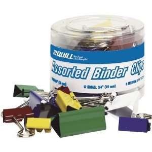   Size Binder Clips Assorted Colors, 30 Clips/Tub