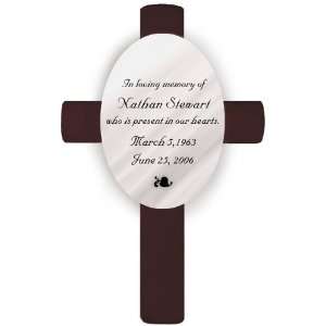  Personalized Oval Memorial Cross   Classic