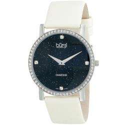 Burgi Womens Swiss Quartz Diamond Strap Watch  