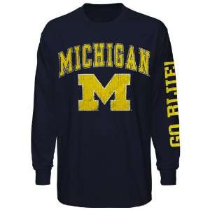  Michigan Wolverines Big Arch & Logo Long Sleeve T Shirt 