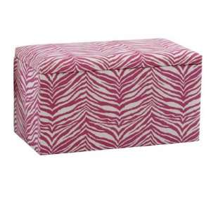 Kids Zebra Upholstered Storage Bench 