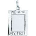 Sterling Silver Me and My Mom Engraved Rectangular Disc Charm 