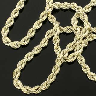 Mens 20 26 Inch Solid 14k Gold 4mm Diamond Cut Hollow French Rope 