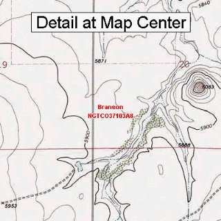  USGS Topographic Quadrangle Map   Branson, Colorado 