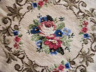 Handmade Wool Needlepoint Tapestry Rose Cushion Cover A  