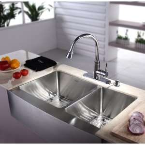 Kraus 16 gauge 33 Stainless Steel Double Bowl Kitchen Sink with Oil 
