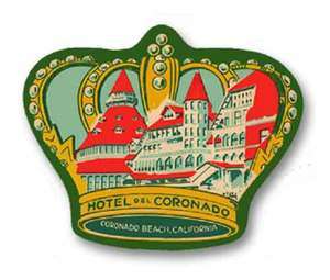 Hotel Del Coronado Vintage Style Travel Decal / Vinyl Sticker, Luggage 