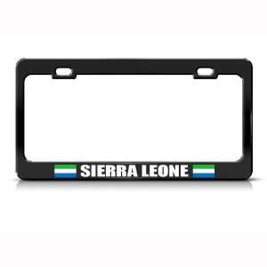  Sierra Leone Flag Black Country Metal license plate frame 