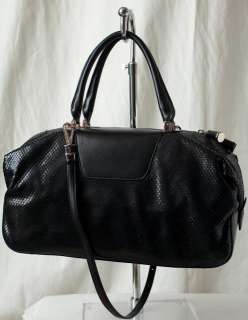 SERGIO ROSSI Black Laser Cut Large Bag Handbag Purse  
