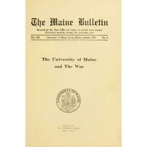  The University Of Maine And The War Books
