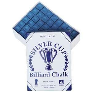  Billiard Pool Silver Cup Chalk 144 Piece Box (ColorBlue 