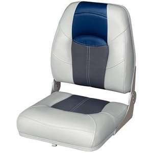   Off Series High Back Folding Boat Seat, GR CH BLK
