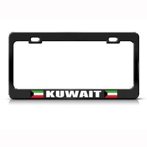  Kuwait Flag Black Country Metal license plate frame Tag 
