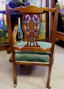 1900 Victorian Chair w Green Seat Covering 2of2  