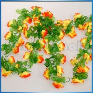   Hanging Plant Silk Leaf Flower Vine for Wedding Garden Decoration HOT