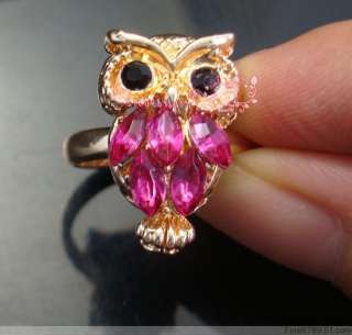 Lots Fashion 100Pcs Mixed Colors Beads Owl Golden Metal Rings  