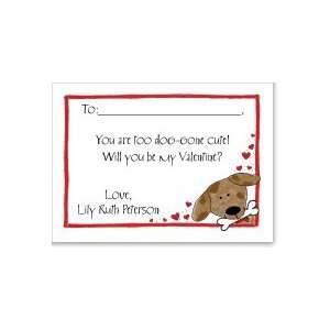  Peeking Valentine Dog Flat Notecard Health & Personal 