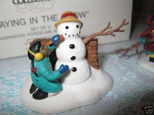 Dept 56 Village Playing in the Snow Set of 3  
