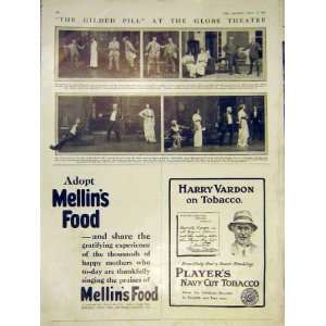   Gilded Pill Globe Theatre Plat Actors Old Print 1913