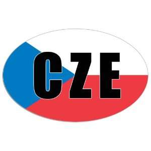  Euro Oval CZE Czech Republic Flag Sticker 