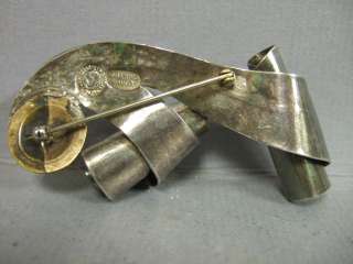 Unusual Signed SPRATLING SILVER Mexican Modernist Abstract BIRD? Pin 