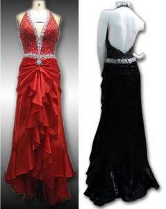 DROP THEIR JAWS GORGEOUS BEADED V NECK HALTER FORMAL/EVENING/PROM 